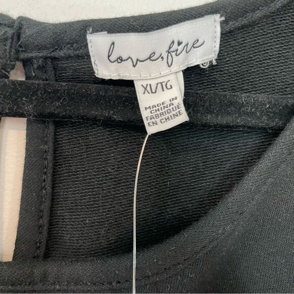 Love, Fire Black Jumpsuit Girl sz XL Cotton NEW - Picture 5 of 11